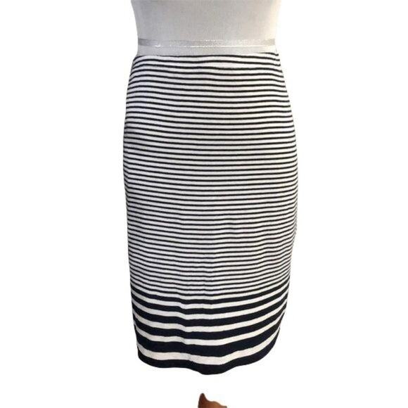 Max Studio XL navy & white nautical stripe skirt - Picture 1 of 8